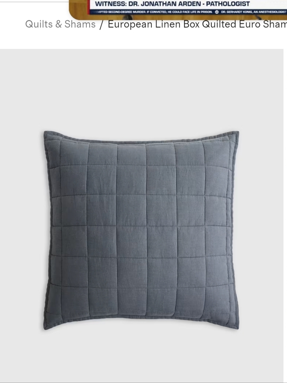 Quince Box Quilt Eurosham Pillow Cover In Nightfall NEW